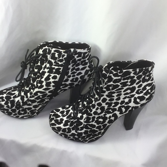 Charlotte Russe Shoes - Animal print heeled ankle boots Sz 9